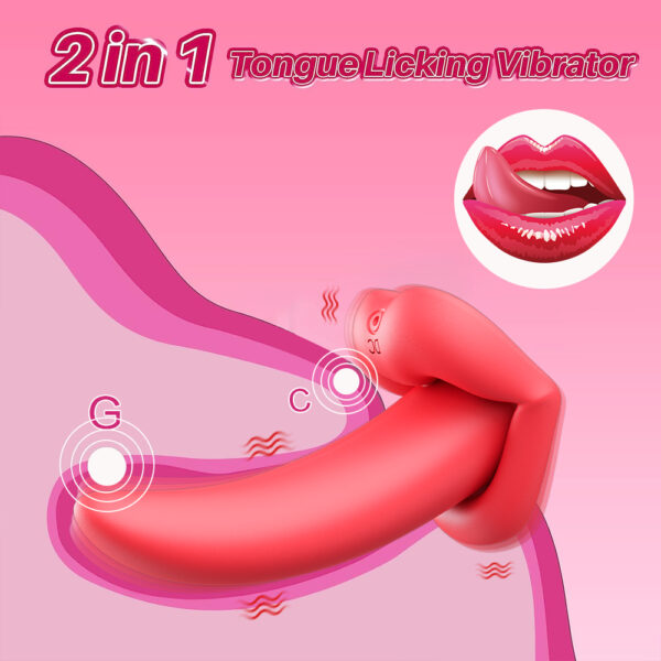 BAT-AVQ007 Tongue-Lick & G-Spot Vibrator | 10-Mode Clitoral & Internal Stimulation